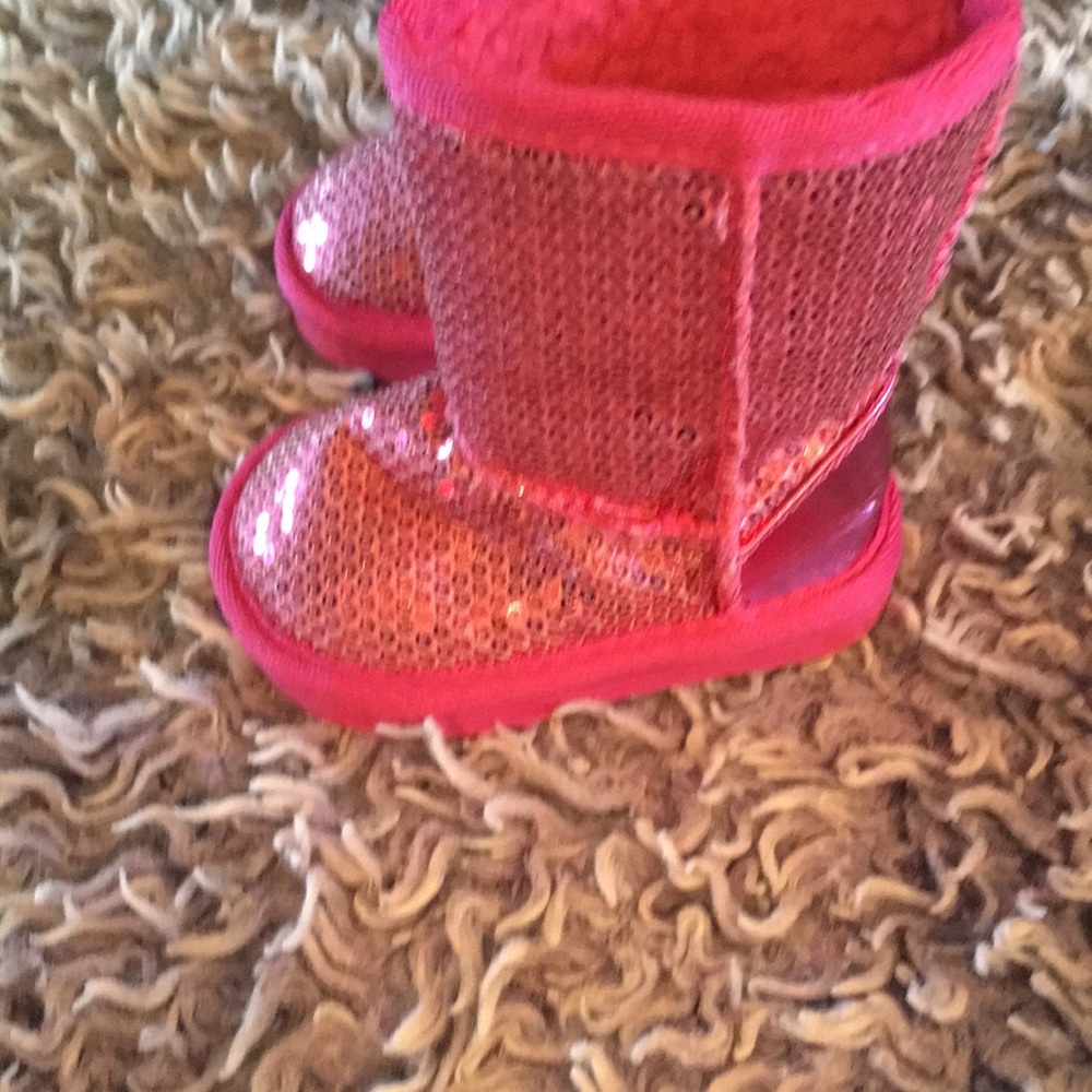 Size 2 infant pink sequin boots